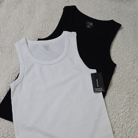 French Laundry Tops - Black and White Tank Tops